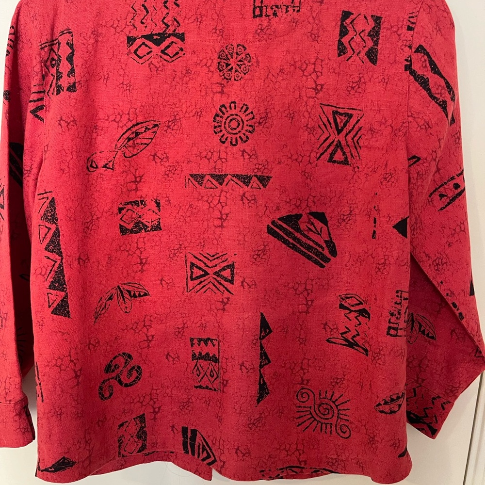 Chicos Coral Patterned Women's Top